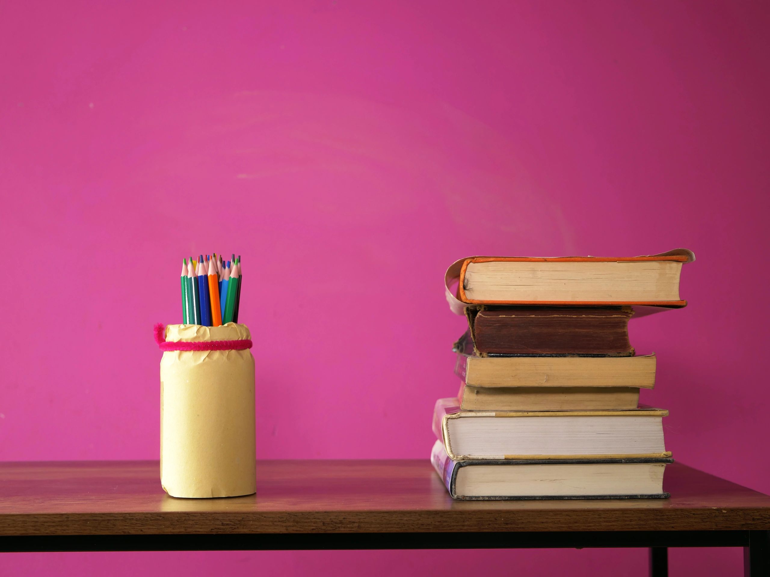 Books and study materials on a desk